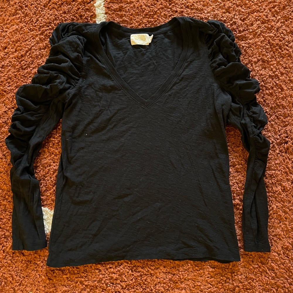 Black long sleeve with ruffle sleeves